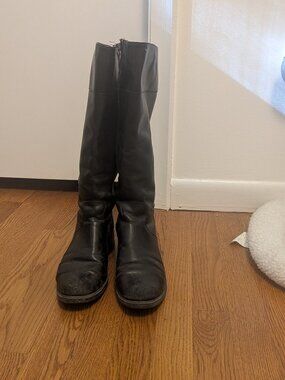 Santana Canada Black Leather Tall Riding Boots | Vibram Sole | Size 7.5